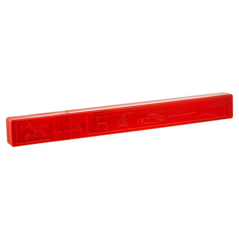 Rotes Warndreieck in roter Kunststoffbox