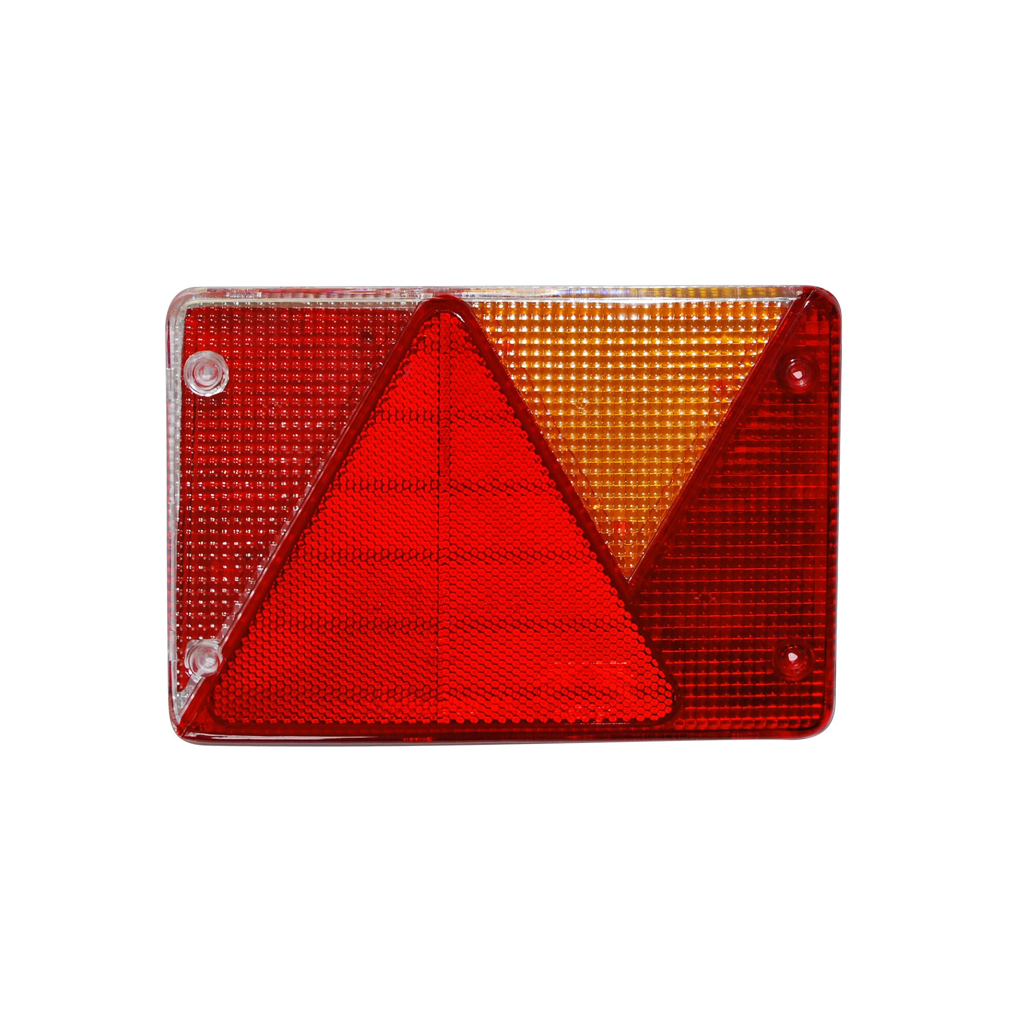 Rückleuchte mit rotem und orangefarbenem Glas