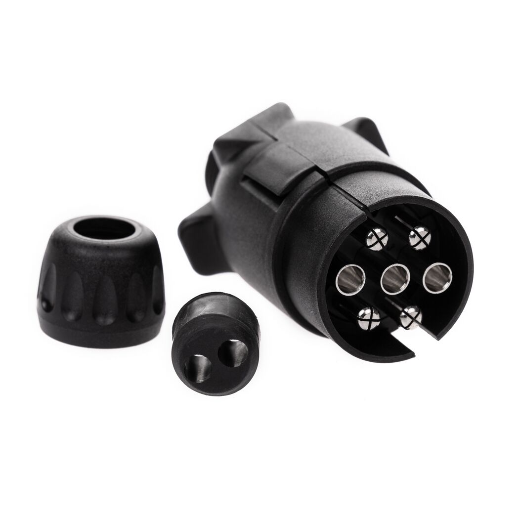 Schwarzer 7-poliger Anhängerstecker