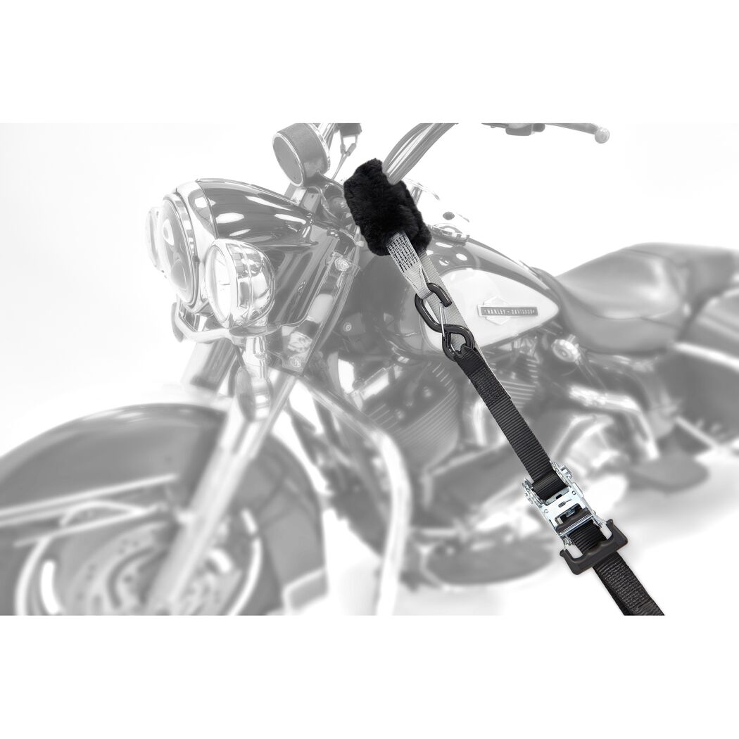 Motorrad mit Zurrgurt