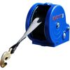Blaue Seilwinde Knott mit Haken