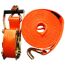 Oranger Spanngurt mit Ratsche und Haken