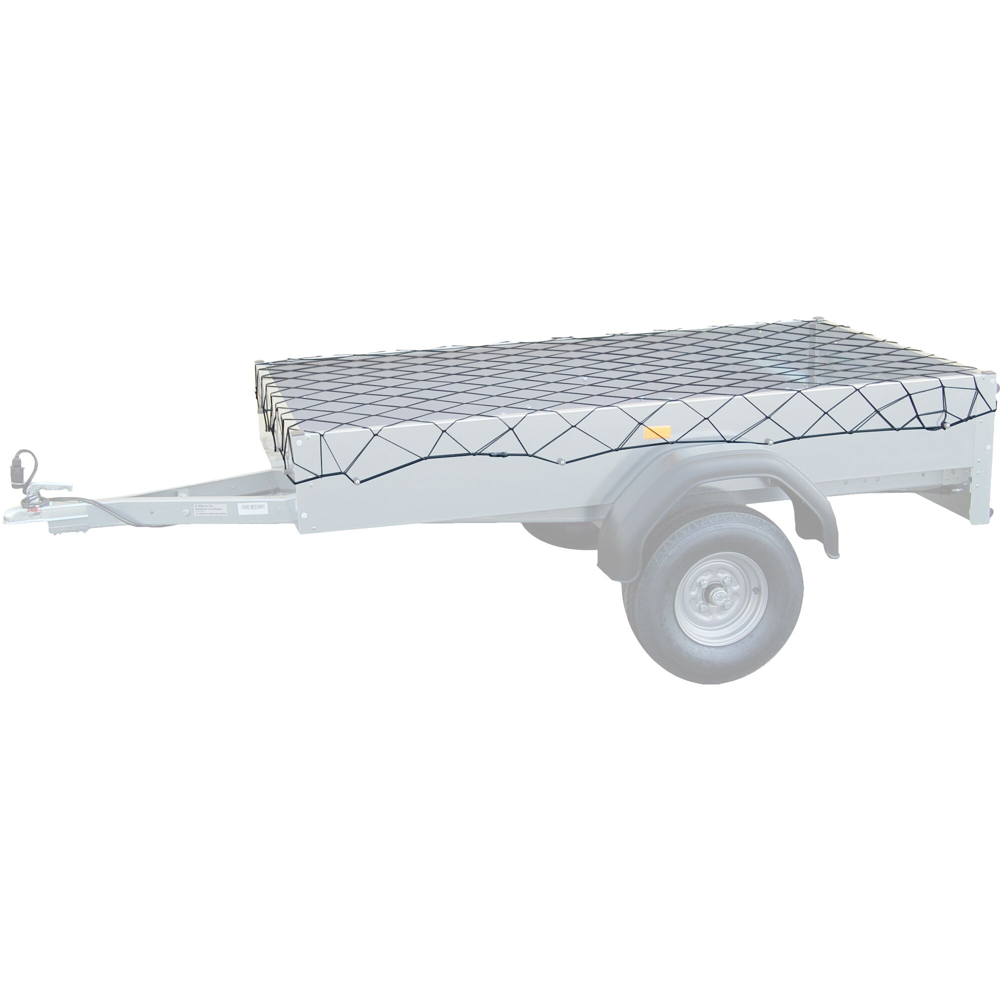 Anhänger mit Netz abgedeckt