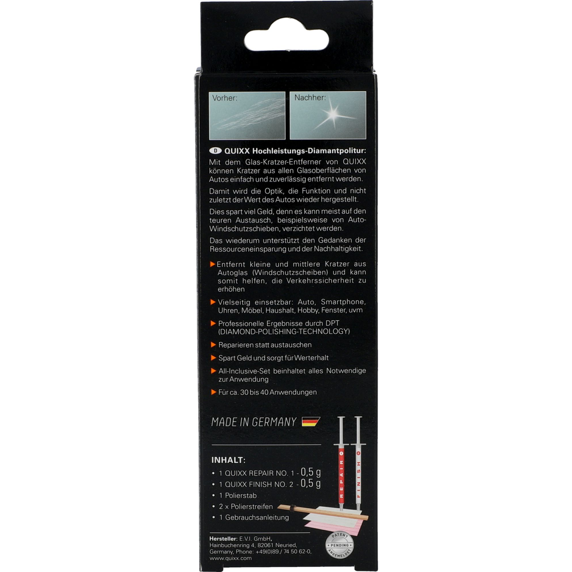 QUIXX SYSTEM 10172 Glass Scratch Remover 1 Set