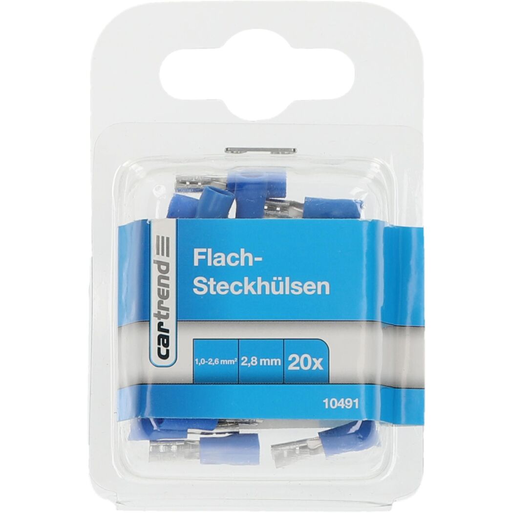20 blaue Flachsteckhülsen von Car Trend