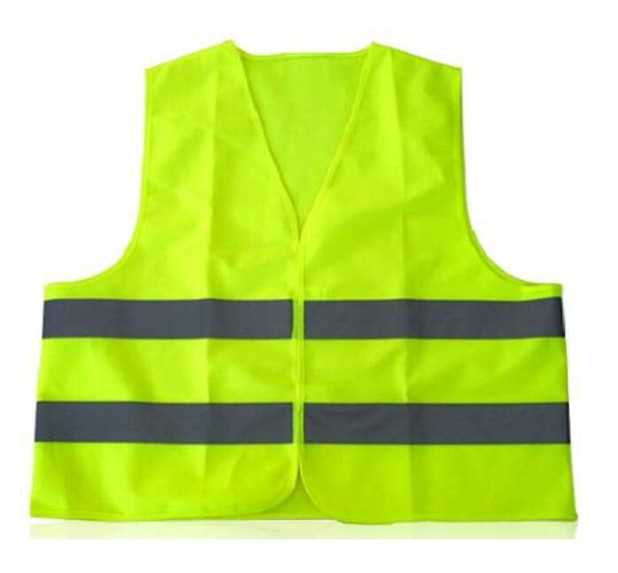 Neongelbe Warnweste mit zwei grauen Streifen