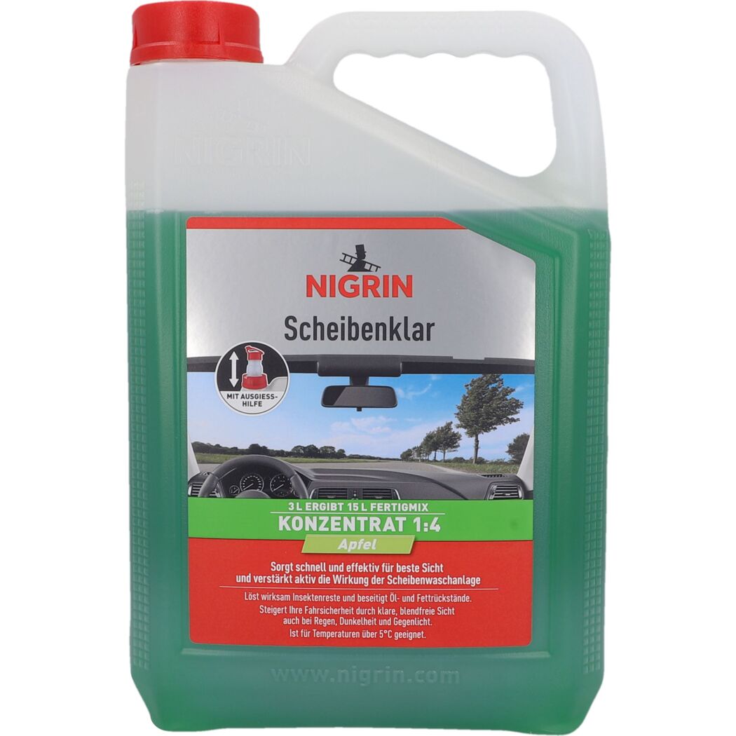 Grüne Flasche Nigrin Scheibenreiniger 'Apfel'