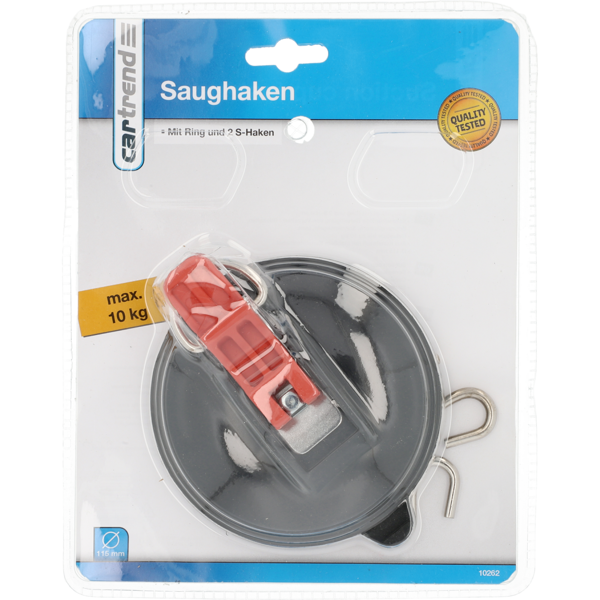 Saugnapf mit Ring und 2 S-Haken
