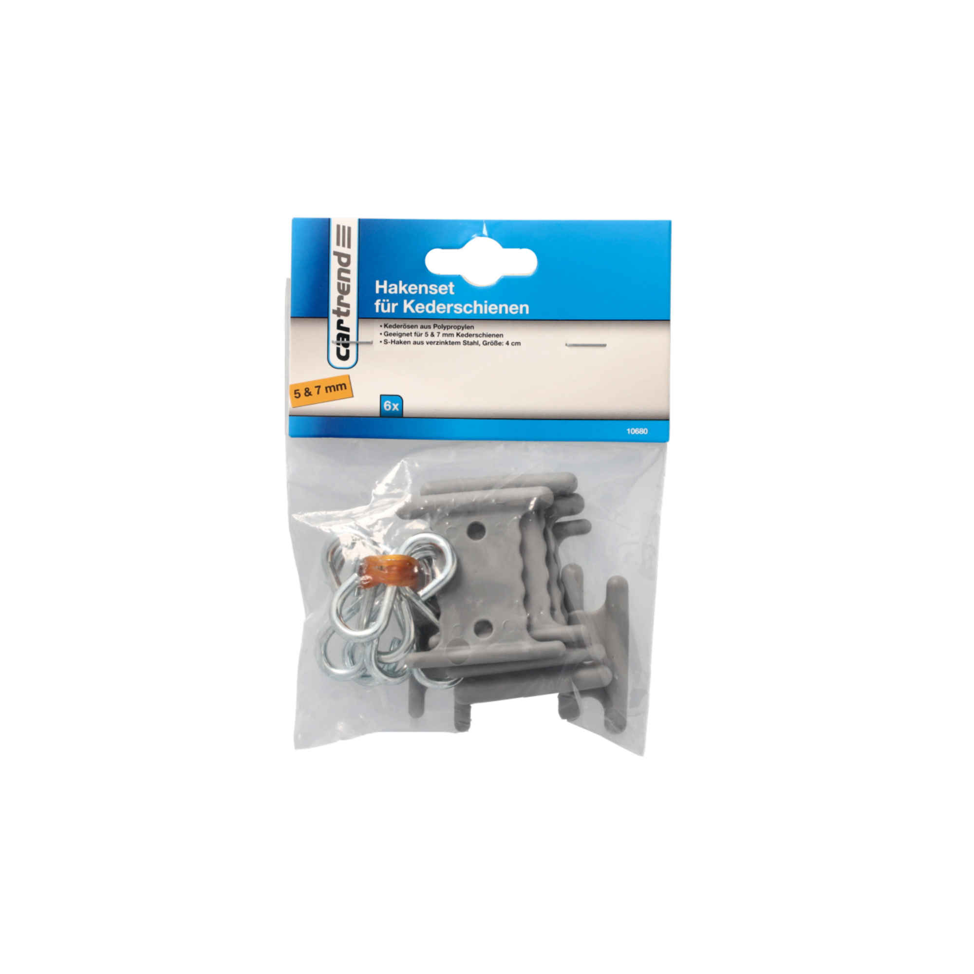 Hakenset für Kederschienen 6 Stück