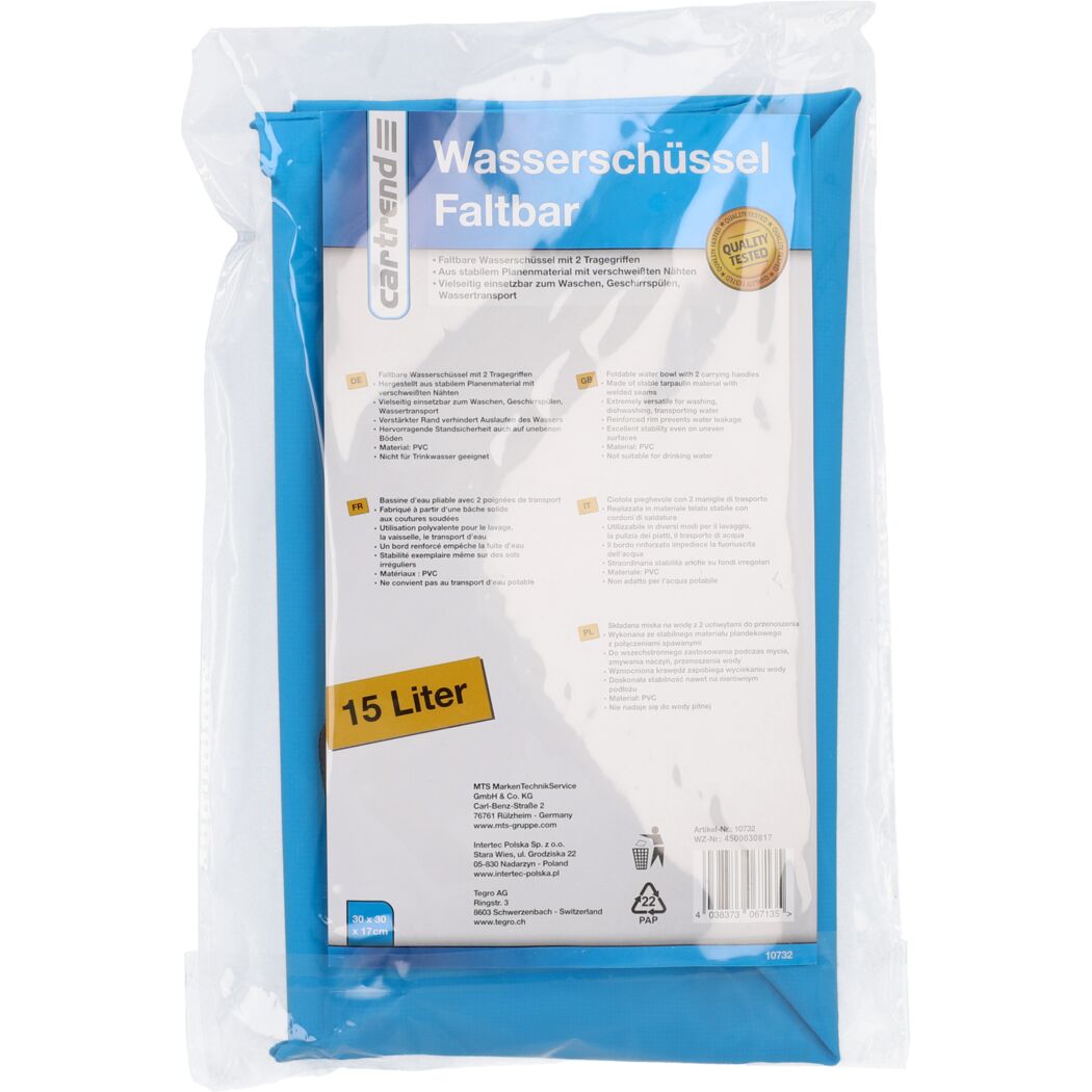 Wasserschüssel blau faltbar 15 l