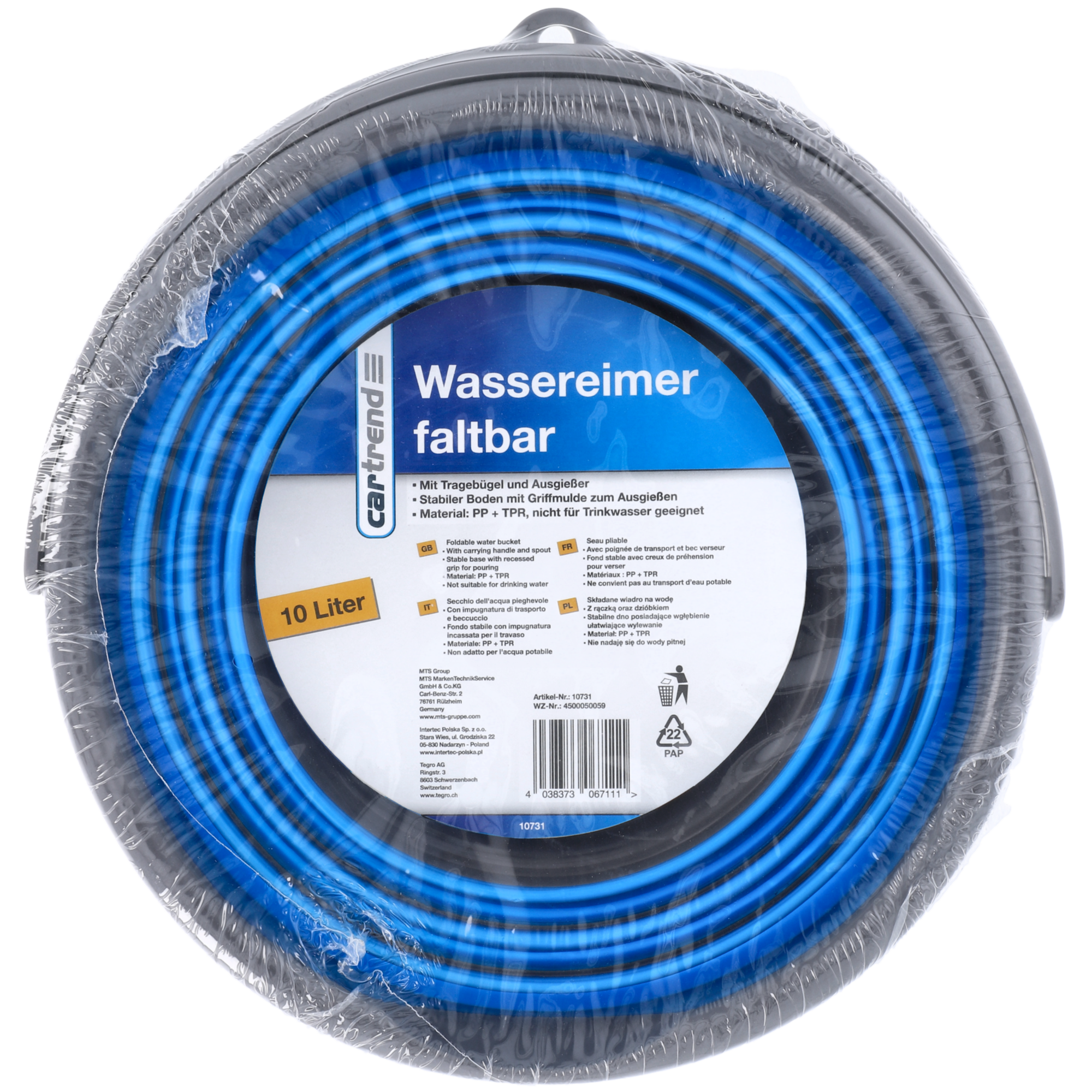 Wassereimer blau faltbar 10 l