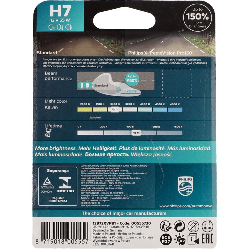Philips X-tremeVision Pro150 H7 12V 55W Verpackung