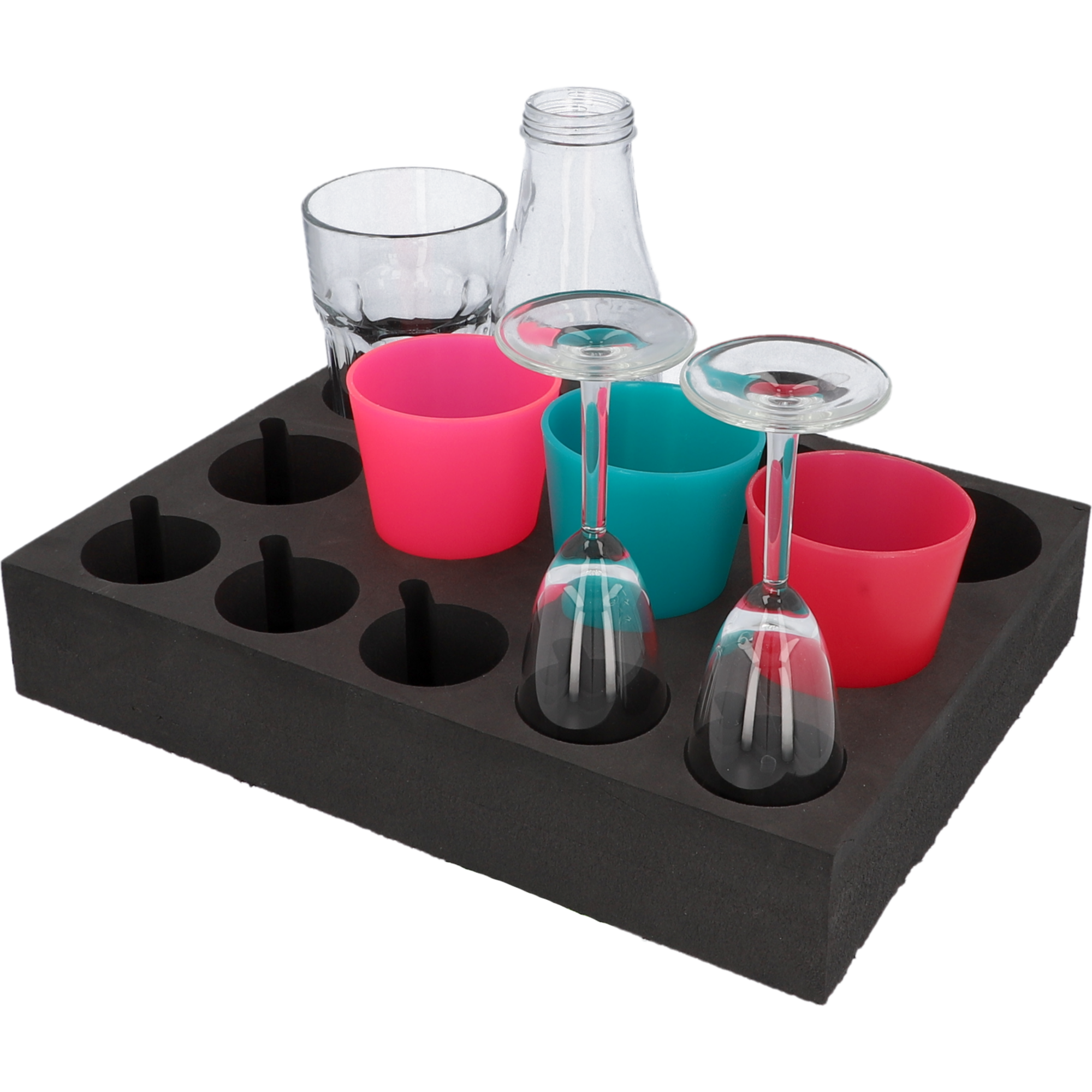 Glas- und Tassenhalter schwarz 34 x 25 x 6 cm