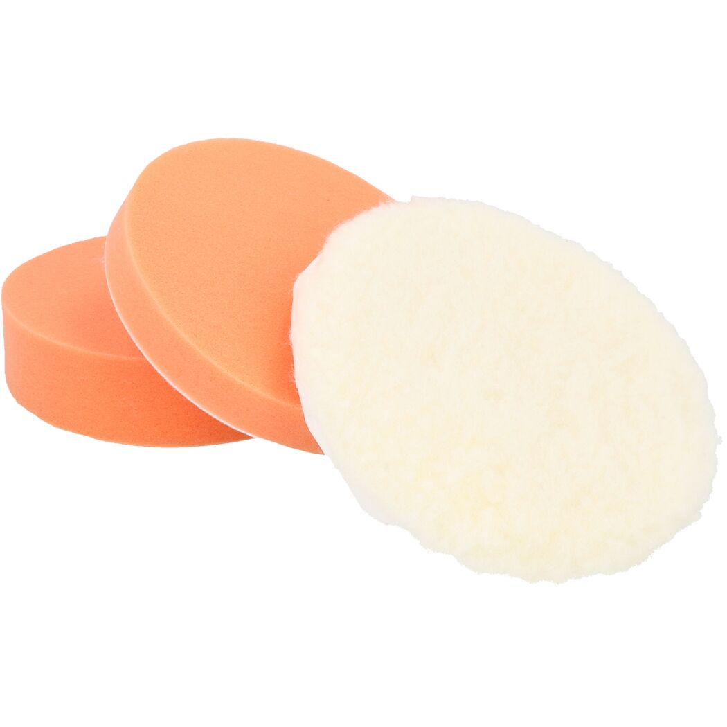 Zwei orange und ein weißer Polierteller