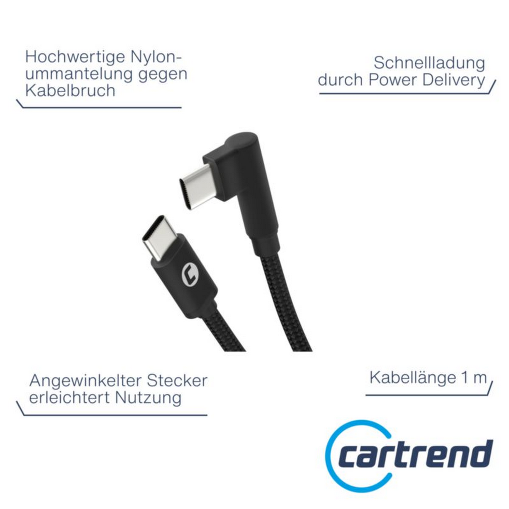Schnellladekabel Winkel TypC auf TypC