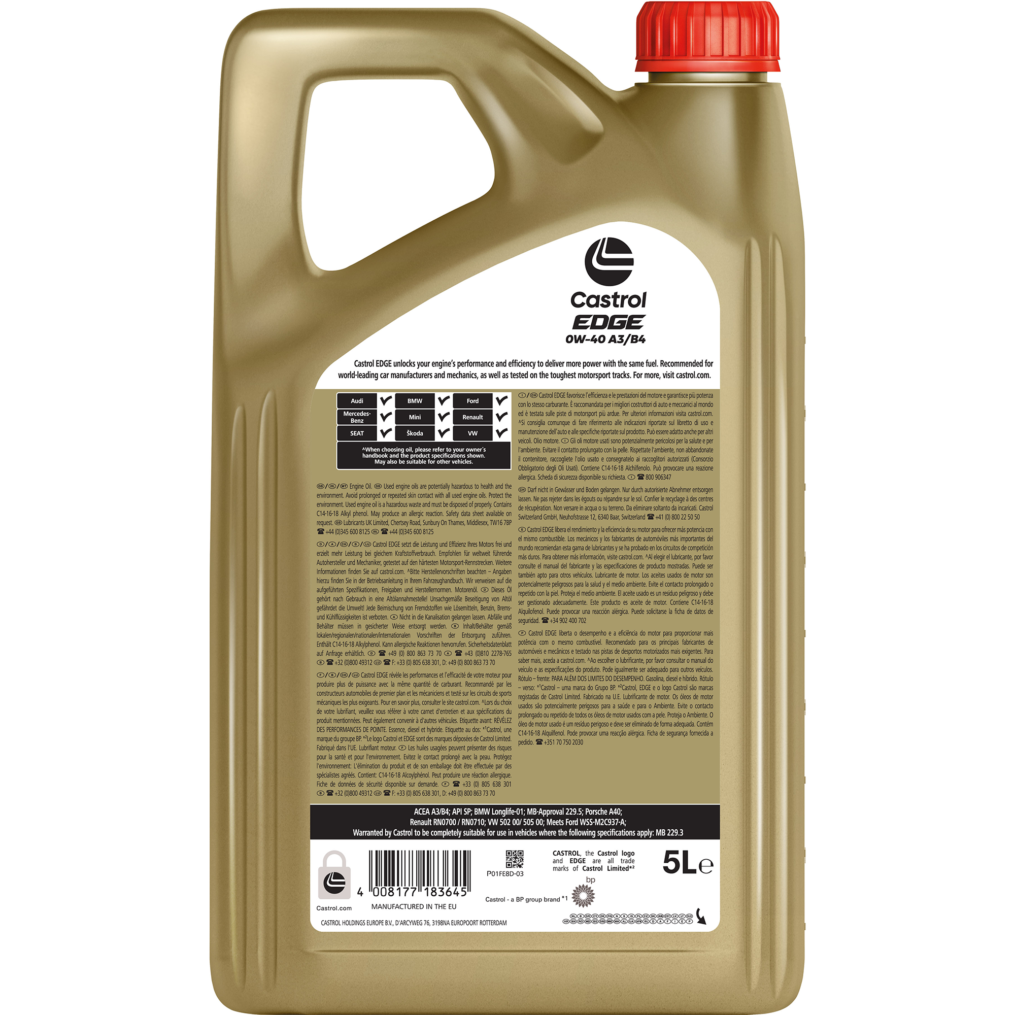 Motorenöl 'Edge 0W-40 A3/B4' 5 l