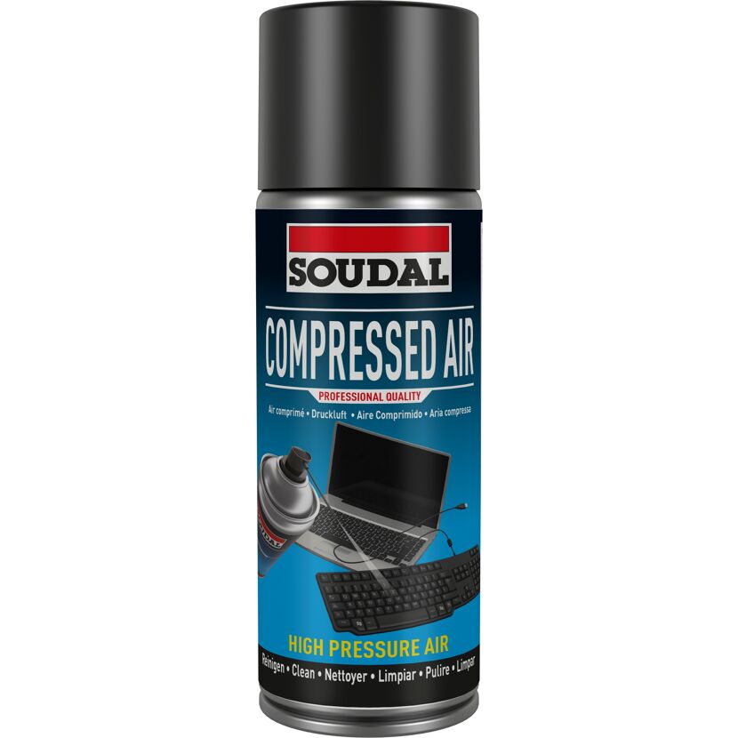 Soudal Druckluft Spray 400 ml zur Reinigung von Tastatur und Laptop