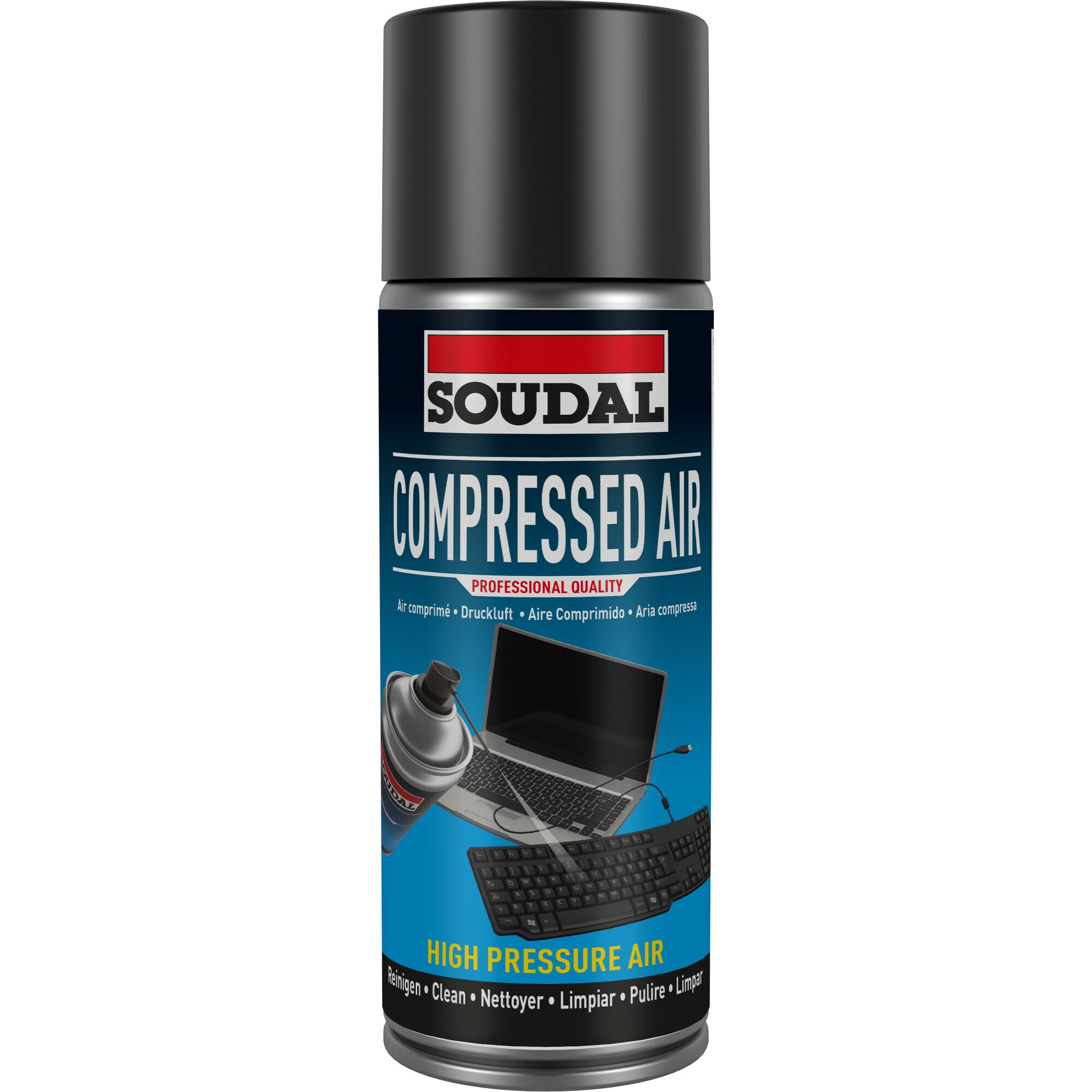 Soudal Druckluft Spray 400 ml zur Reinigung von Tastatur und Laptop