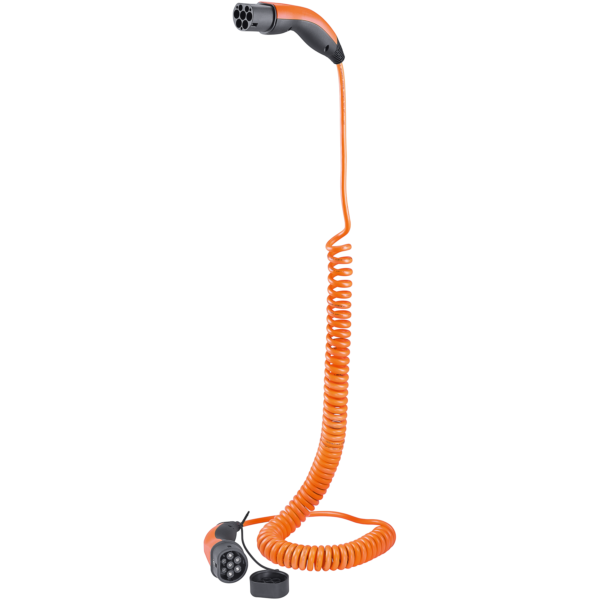 Spiral-Ladekabel orange Typ 2, bis zu 11 kW, 5 m für Elektro- und Hybridfahrzeuge + product picture