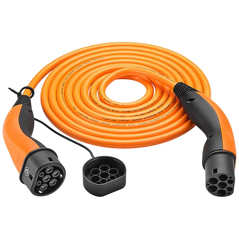 Orangefarbenes Ladekabel Typ 2