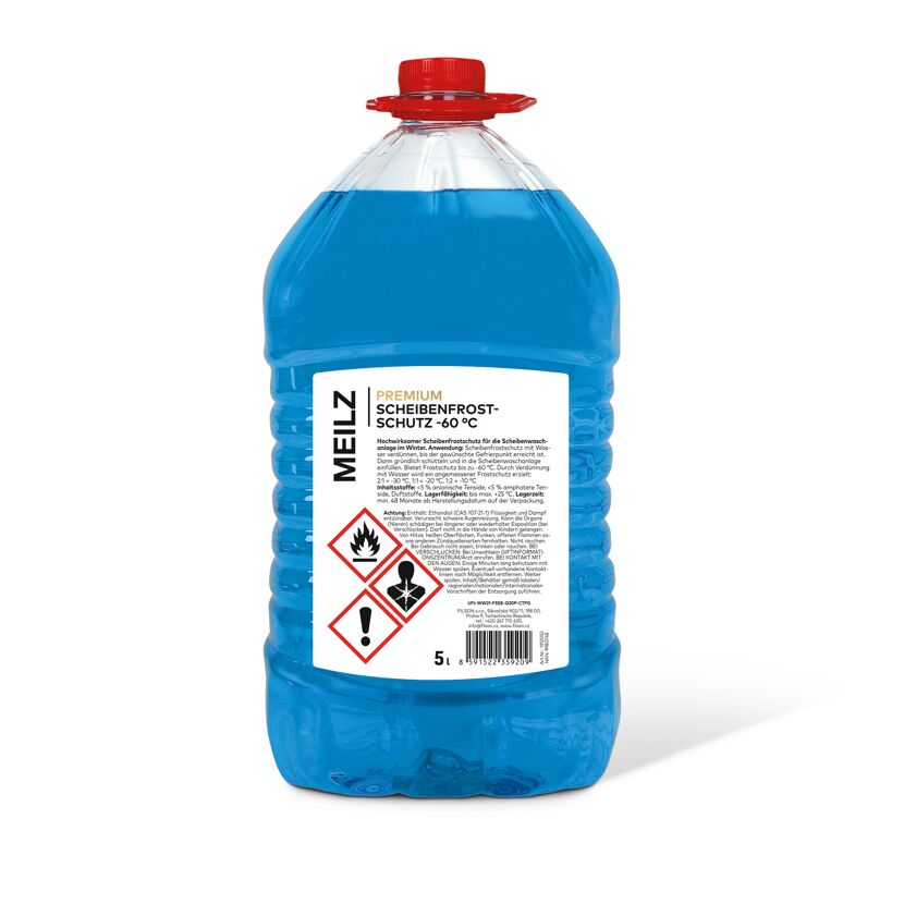 Blaue Flasche Scheibenfrostschutz