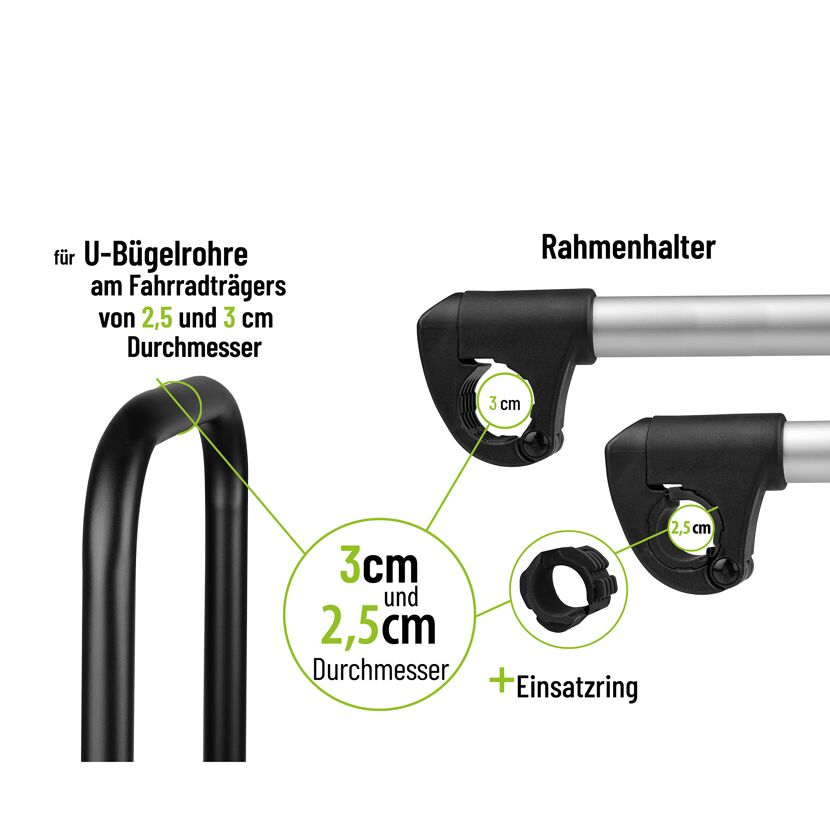 Rahmenhalter abnehmbar kurz 12 cm Ø 25/30 mm