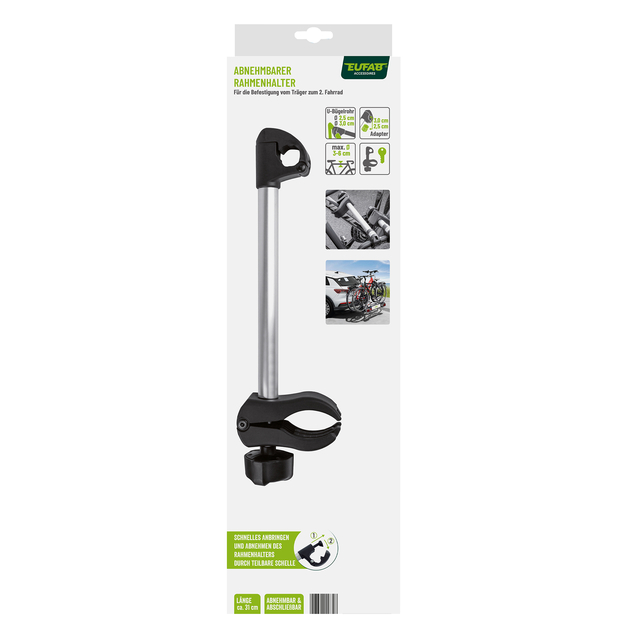Rahmenhalter abnehmbar lang 32 cm Ø 25/30 mm