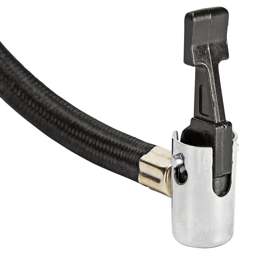 Schwarzer Kompressorschlauch mit Ventil