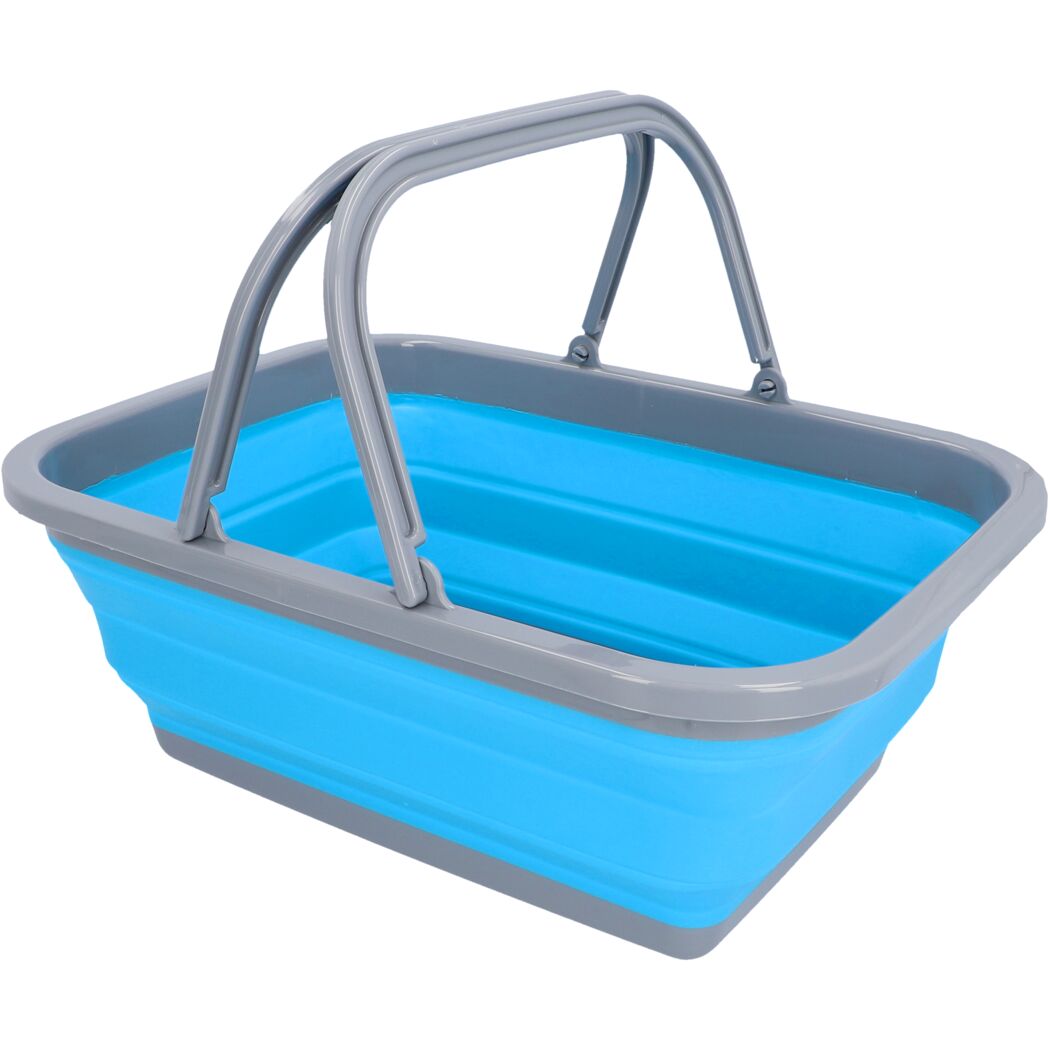 Wanne mit Henkel blau faltbar 38 x 28 x 4,5/15 cm