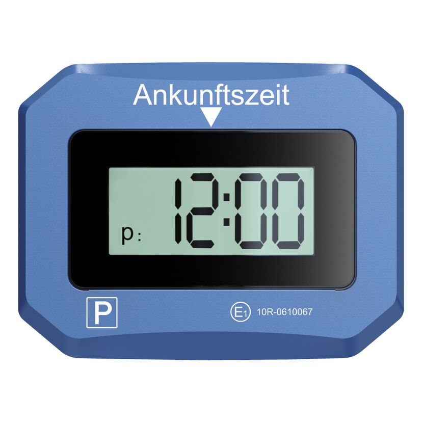 Blaue Parkscheibe, Anzeige 12:00 Uhr