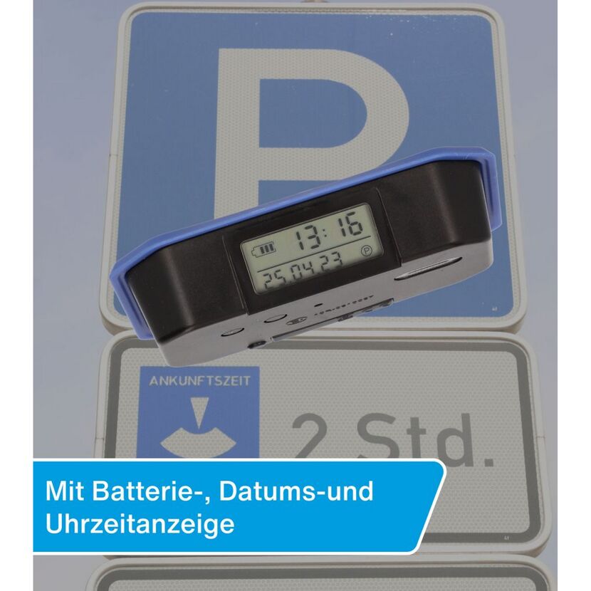 Digitale Parkuhr mit Datum und Uhrzeit