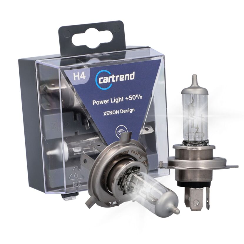 Fahrzeugscheinwerferlampe 'Power Light H4' 60 W 12 V 2 Stück