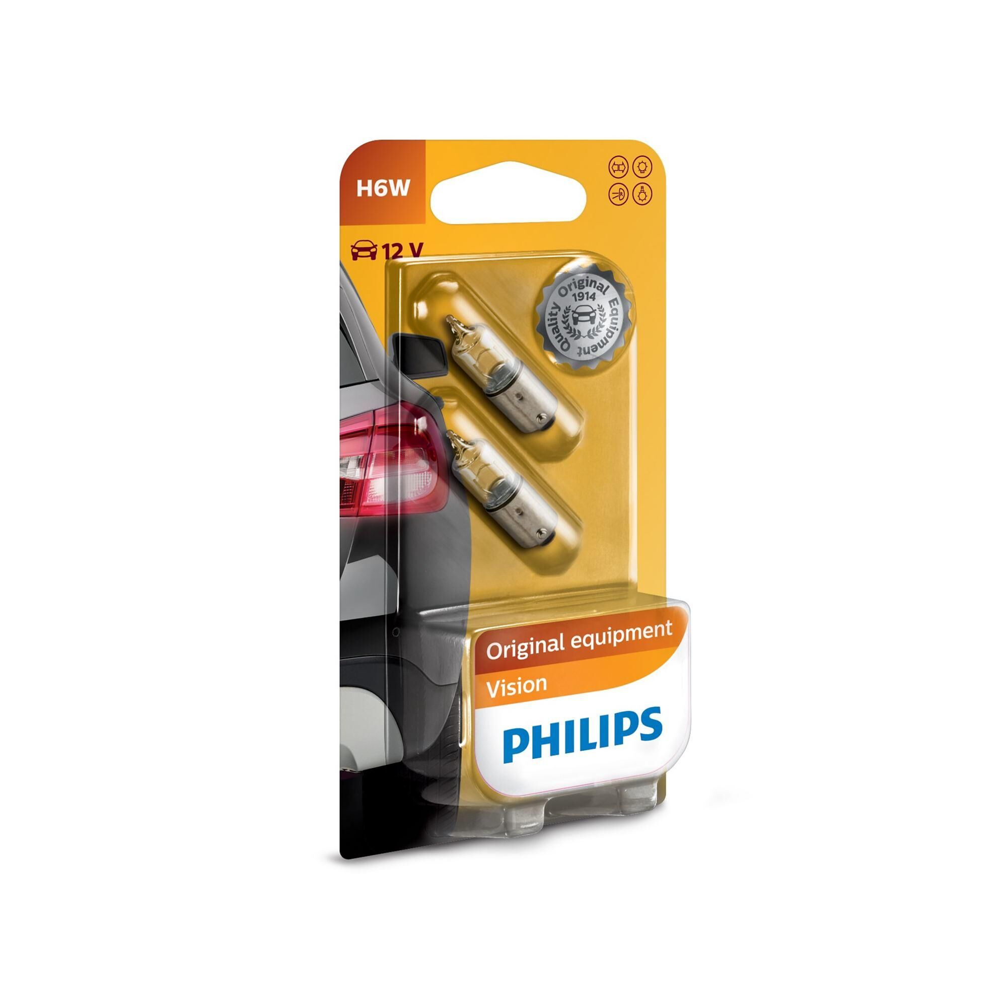 Zwei Philips Vision H6W Standlichtlampen in Verpackung