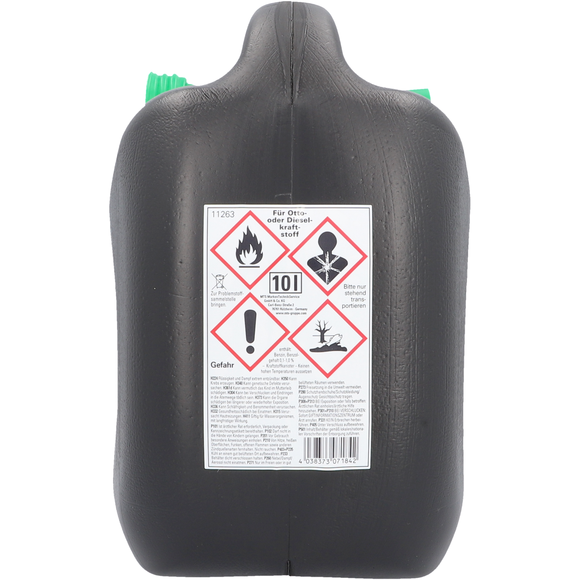 Benzinkanister Kunststoff schwarz 10 l + product picture