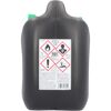 Schwarzer Benzinkanister mit Warnhinweisen.
