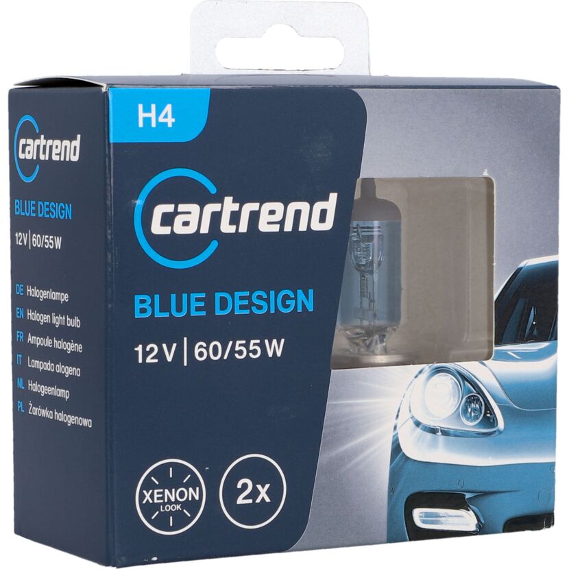 Verpackung der Fahrzeugscheinwerferlampe 'Blue Design H4' 2 Stück