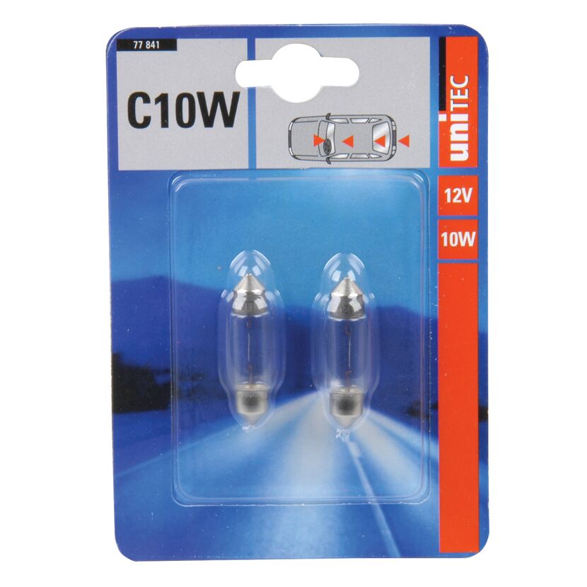 Zwei C10W Soffittenlampen in Verpackung