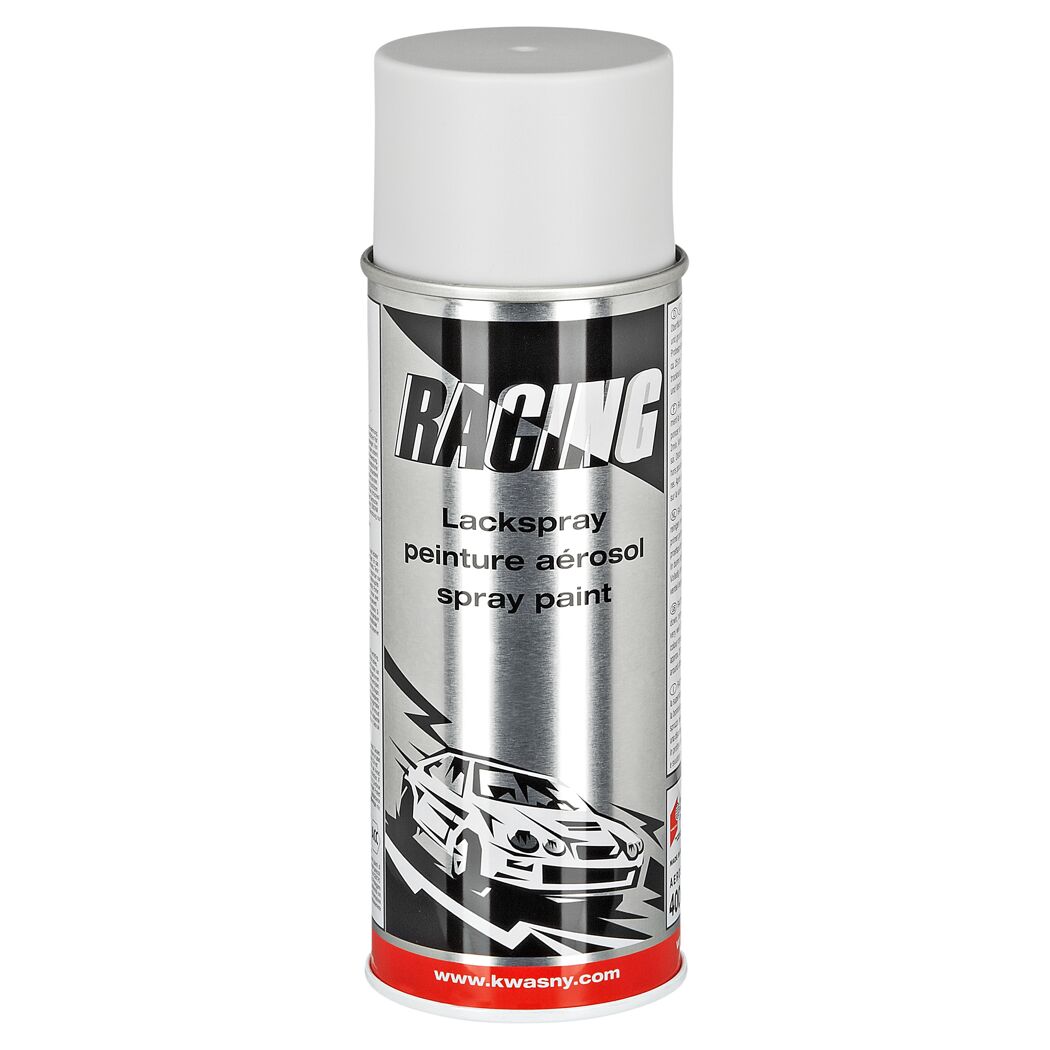 Graue Sprühdose mit der Aufschrift "RACING"