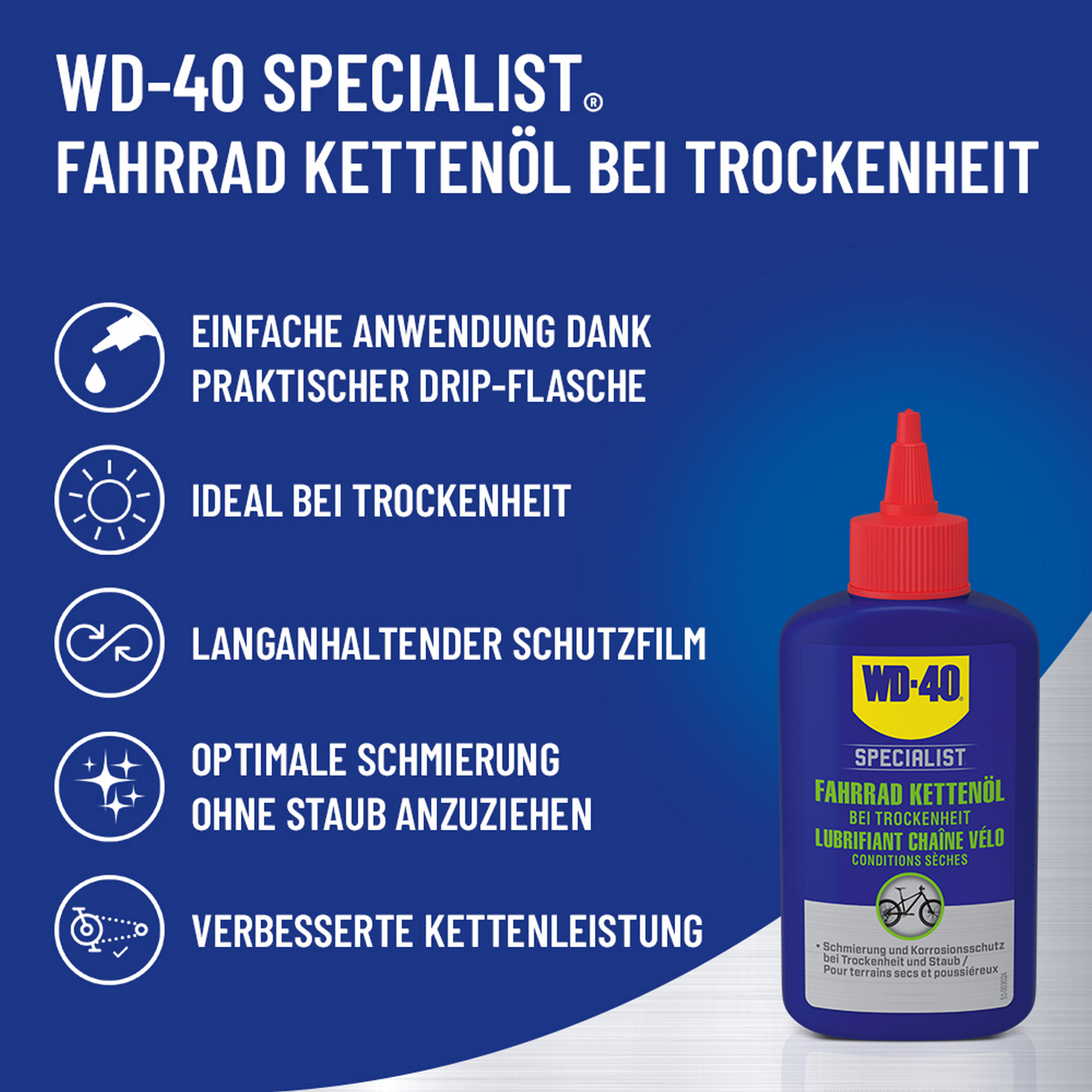 Fahrrad Kettenöl bei Trockenheit 100 ml
