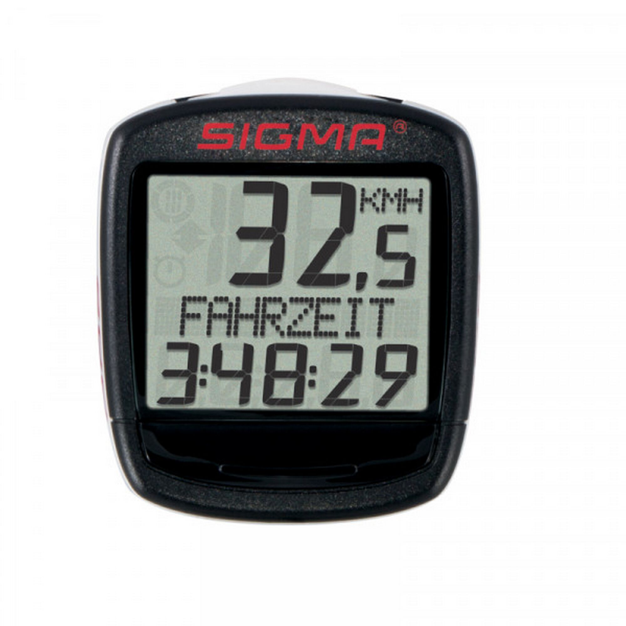 Sigma Fahrradcomputer mit Anzeige 32,5 km/h und 3:48:29 Fahrzeit