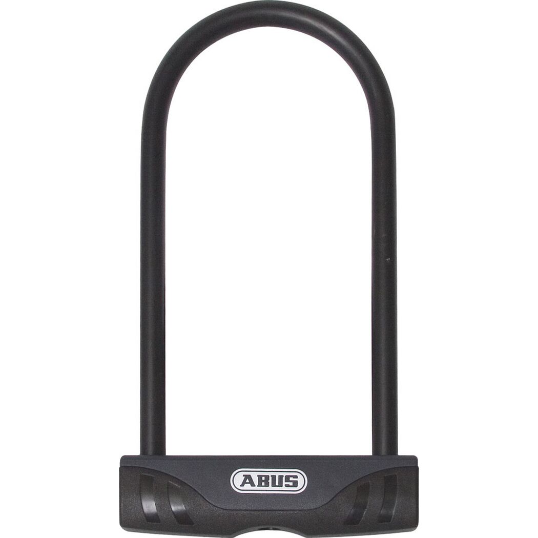Schwarzes Bügelschloss der Marke ABUS