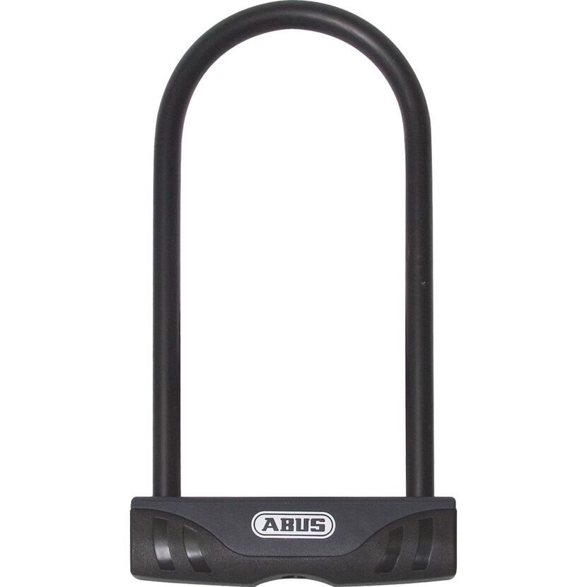 Schwarzes Bügelschloss der Marke ABUS