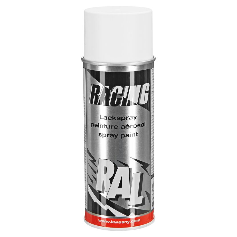 Weiße Sprühdose mit der Aufschrift "Racing"