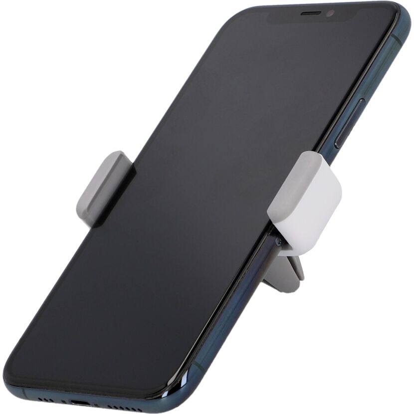 Schwarzes Smartphone in Smartphonehalterung