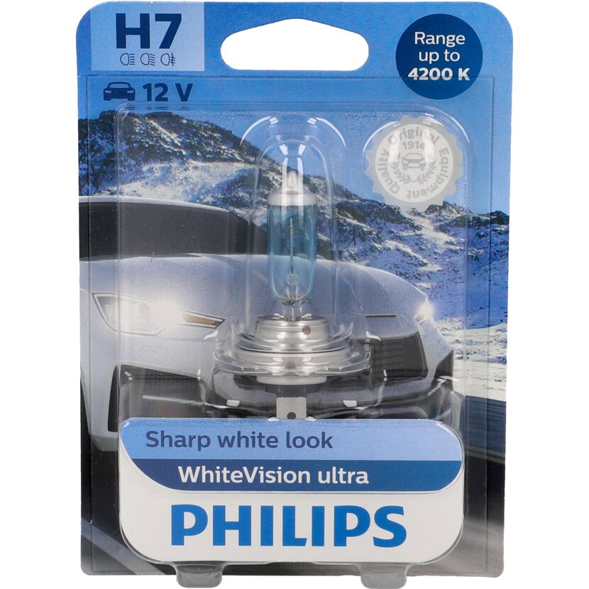 Philips WhiteVision ultra H7-Scheinwerferlampe in Verpackung