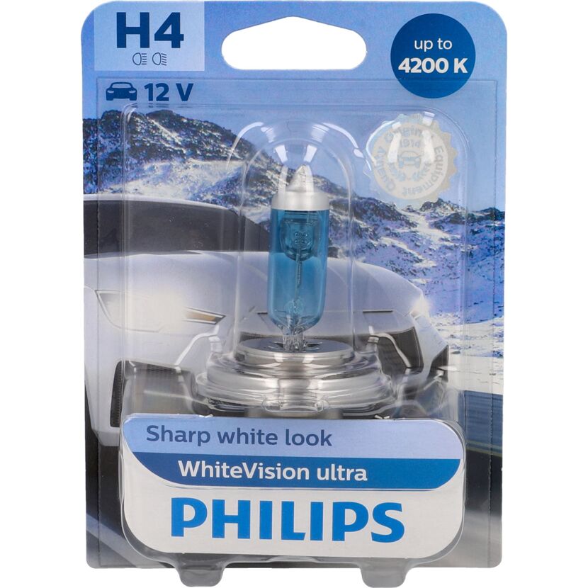 Philips WhiteVision ultra H4 Fahrzeugscheinwerferlampe in Verpackung