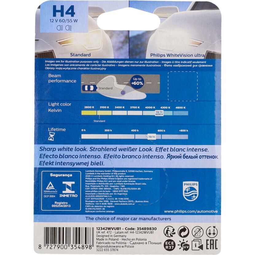 Philips WhiteVision ultra H4 Scheinwerferlampe Verpackung