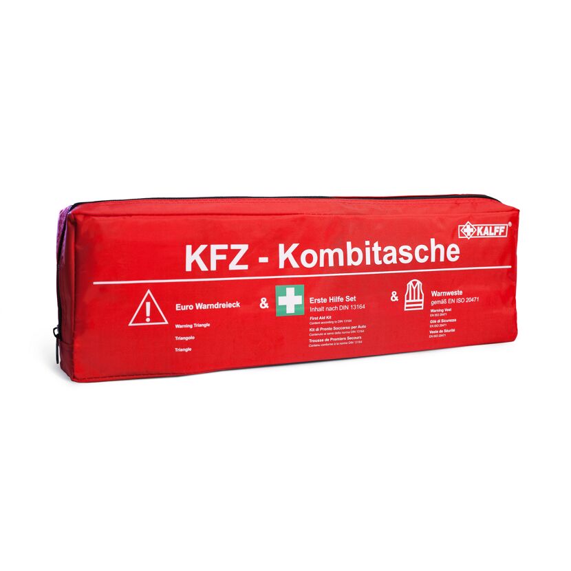 KFZ-Kombitasche mit Warndreieck, Verbandkasten und Warnweste