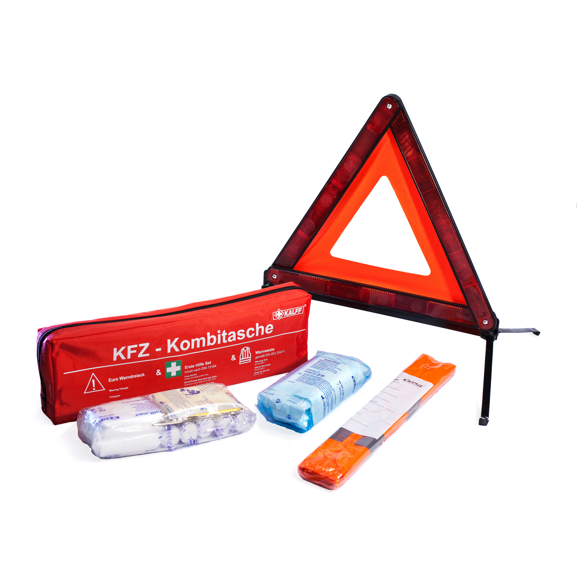 KFZ-Verbandtasche Compact + Warnweste, Inhalt nach DIN 13164