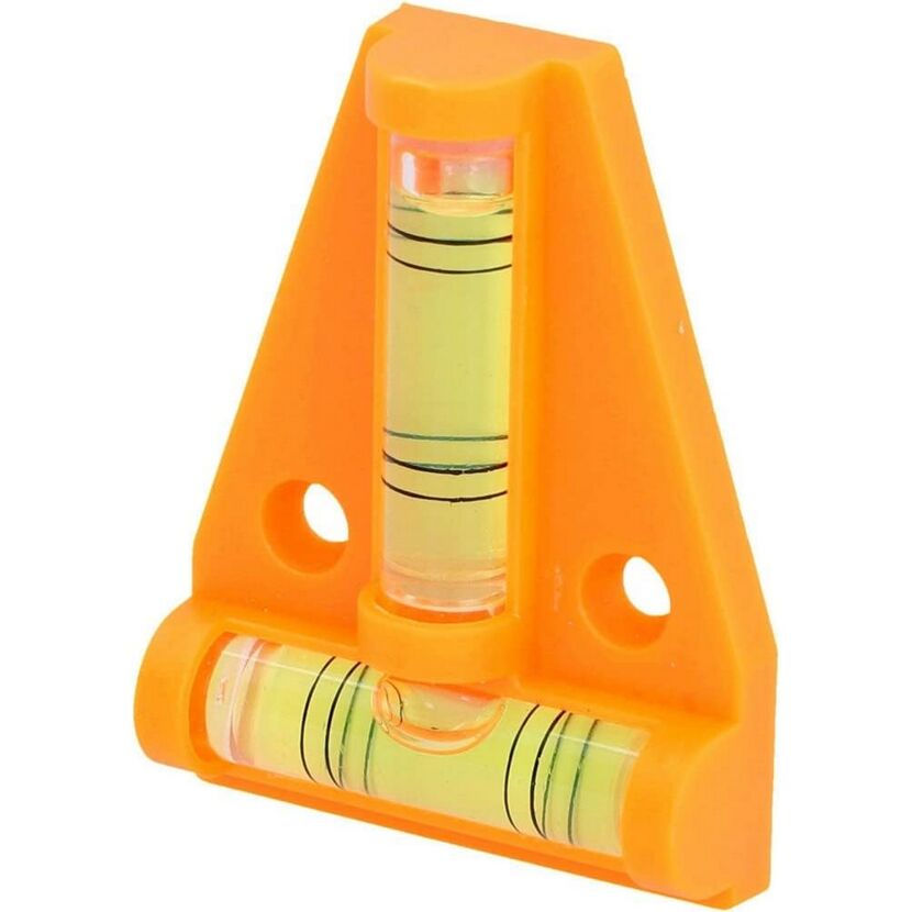 Mini-Wasserwaage mit zwei Libellen orange 58 x 43 mm